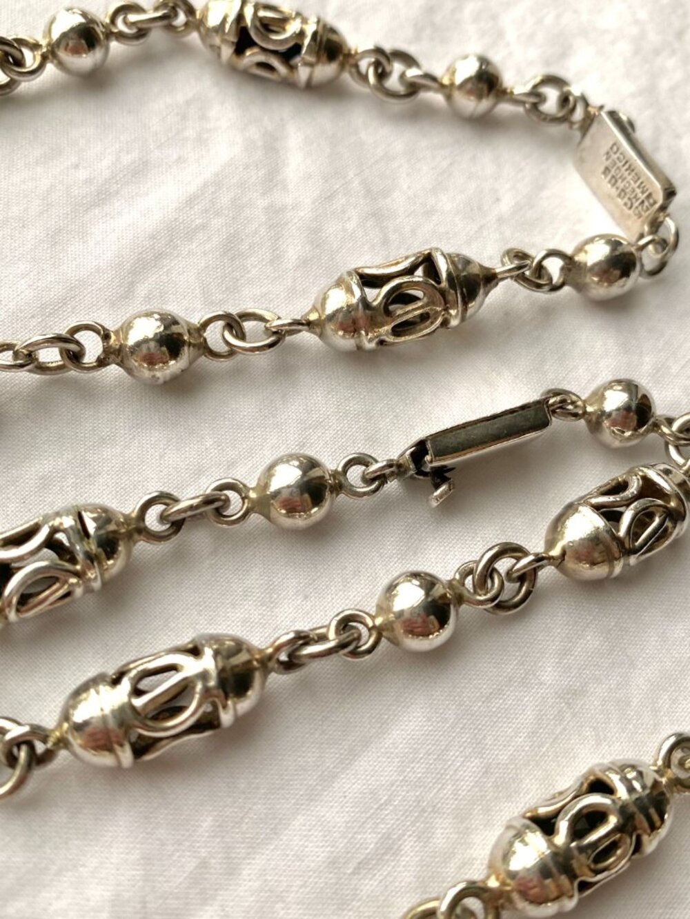 VTG. 925 CO-05 Mexico Sterling Silver necklace and bracelet set - Free Shipping - Picture 2 of 2